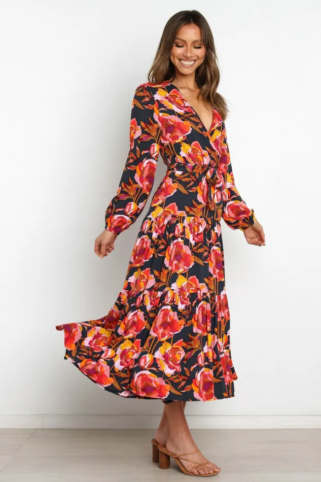 Women Petal and Pup Balsa Dress Navy Floral Event Dresses