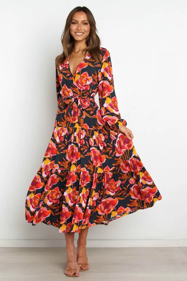 Women Petal and Pup Balsa Dress Navy Floral Event Dresses