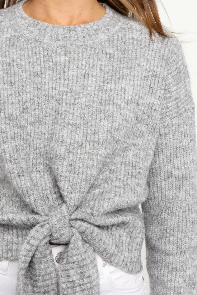 Women Petal and Pup Captivate Knit Sweater Grey Sweaters