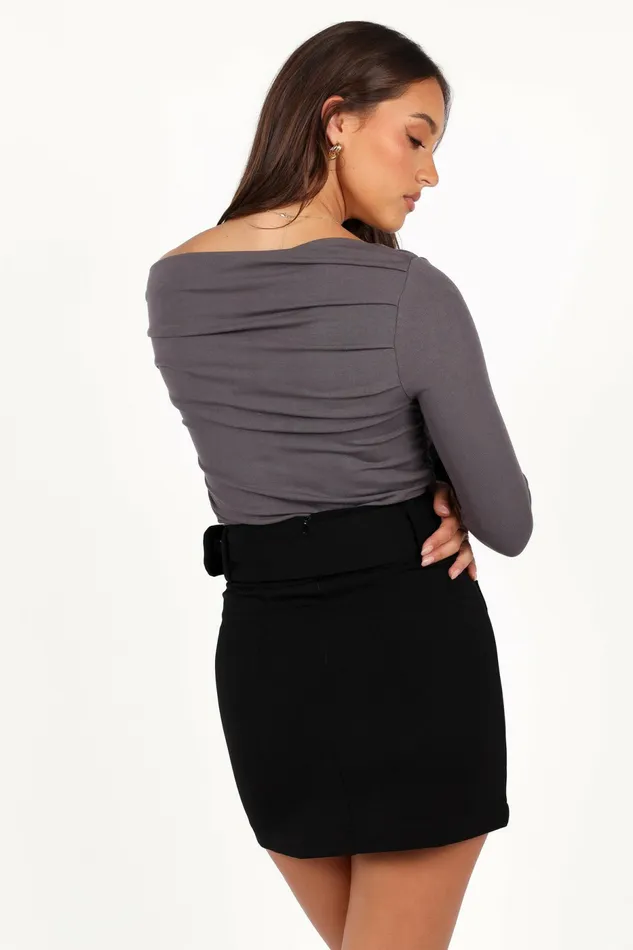 Women Petal and Pup Cer Knit Top Charcoal Tops