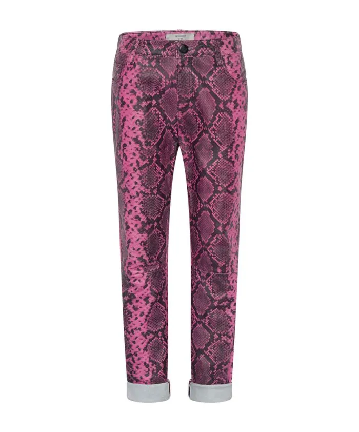 Women PINK PYTHON LEATHER PANTS One Teaspoon Bottoms