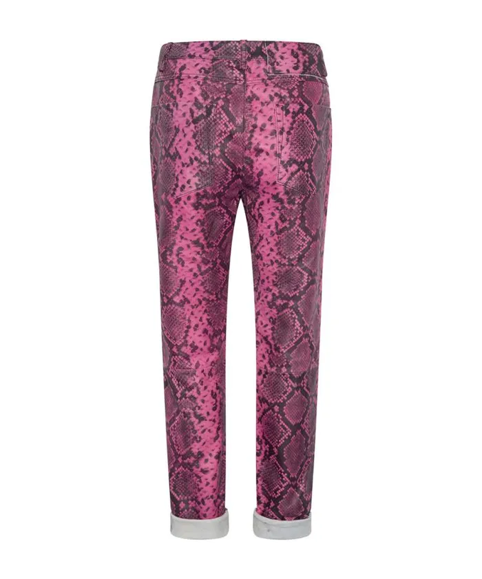 Women PINK PYTHON LEATHER PANTS One Teaspoon Bottoms