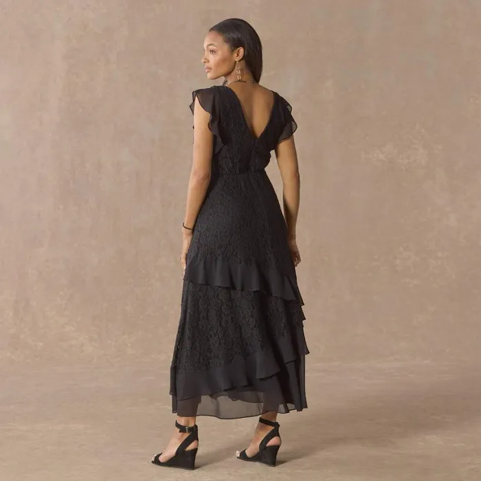 Women Promenade Au Jardin Dress Black Sundance Catalog Dresses and Jumpsuits