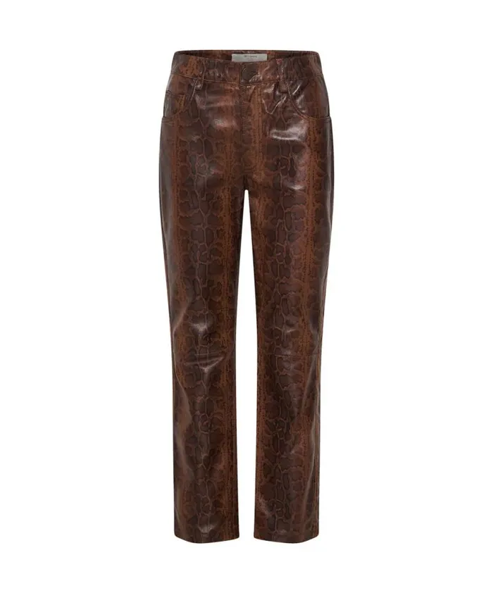 Women PYTHON LEATHER TRUCKER PANTS One Teaspoon Bottoms Women PYTHON LEATHER TRUCKER PANTS One Teaspoon Bottoms