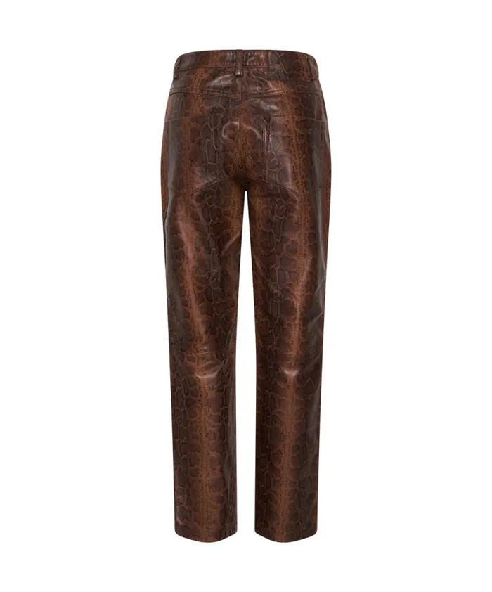 Women PYTHON LEATHER TRUCKER PANTS One Teaspoon Bottoms Women PYTHON LEATHER TRUCKER PANTS One Teaspoon Bottoms