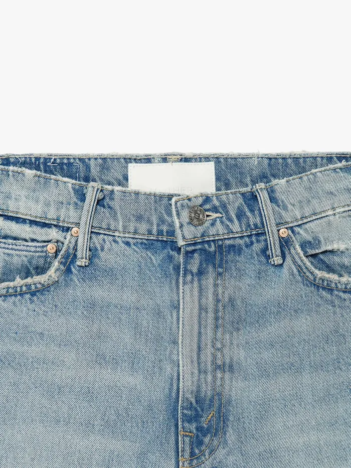 Women Relaxed Mother Denim The Undercover Knee Fray Short Lightpastel Blue