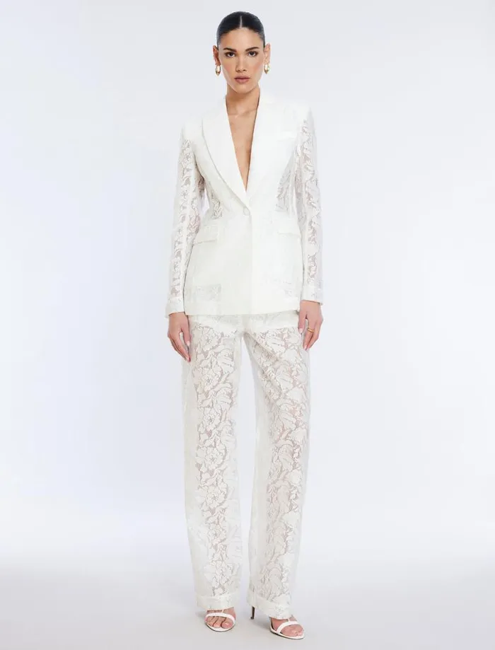 Women Rialla Lace Blazer Gardenia BCBG Jackets and Blazers Women Rialla Lace Blazer Gardenia BCBG Jackets and Blazers