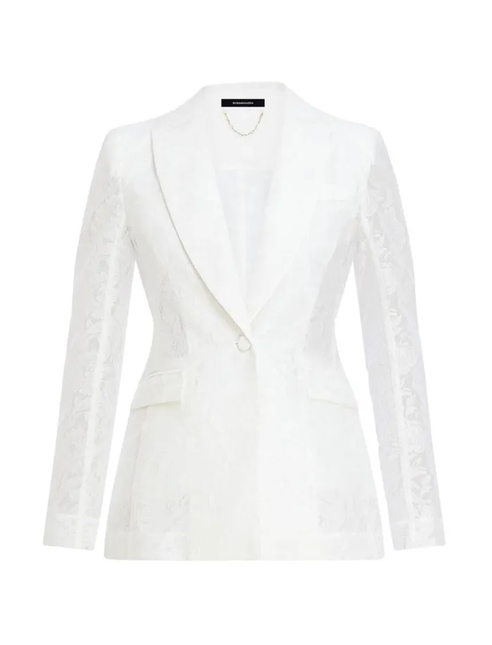 Women Rialla Lace Blazer Gardenia BCBG Jackets and Blazers Women Rialla Lace Blazer Gardenia BCBG Jackets and Blazers