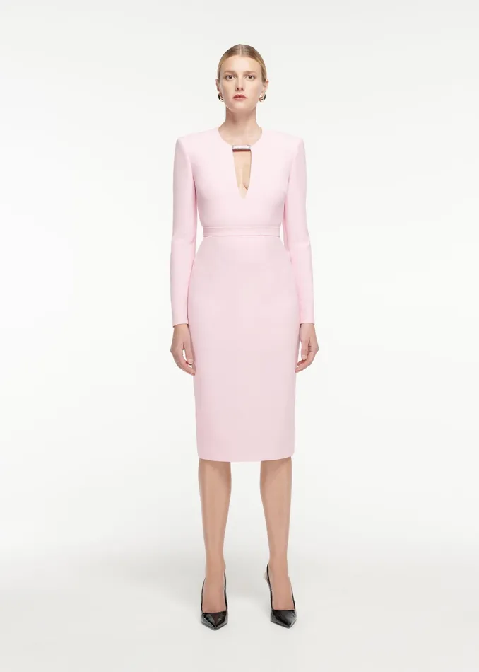 Women Roland Mouret Clothing Long Sleeve Crepe Top