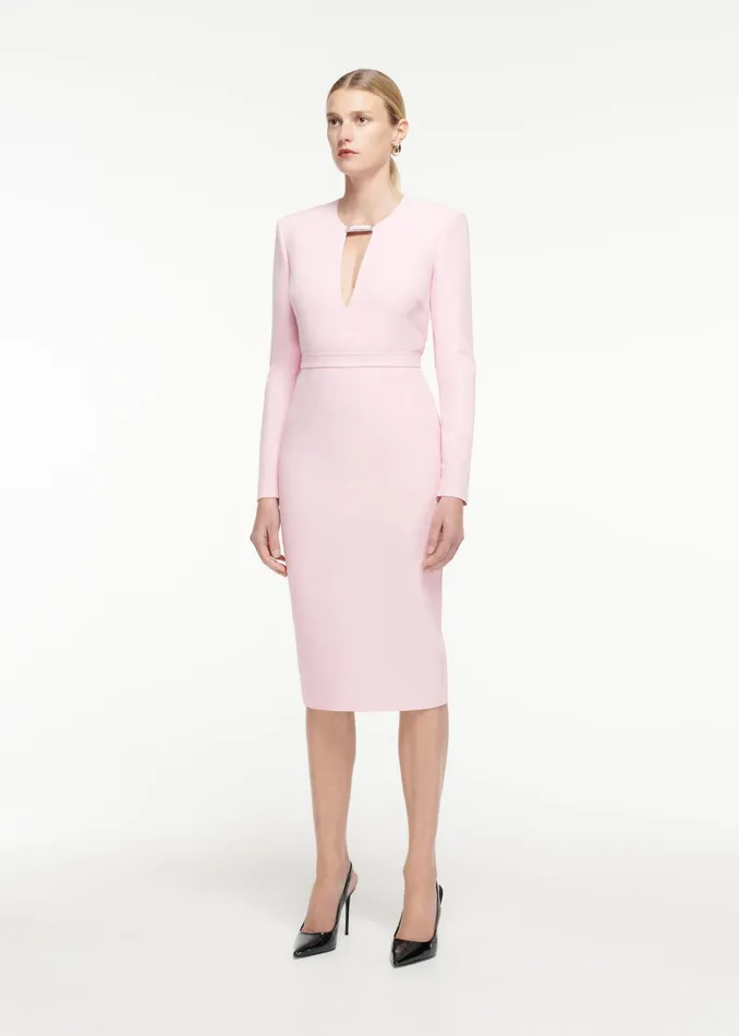 Women Roland Mouret Clothing Long Sleeve Crepe Top
