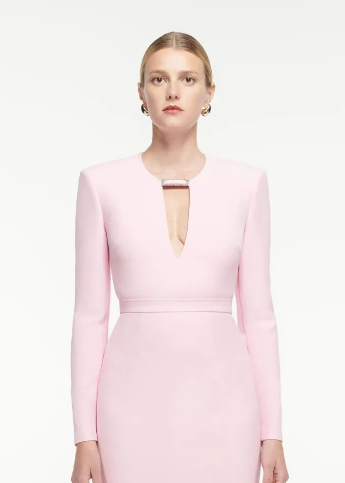 Women Roland Mouret Clothing Long Sleeve Crepe Top