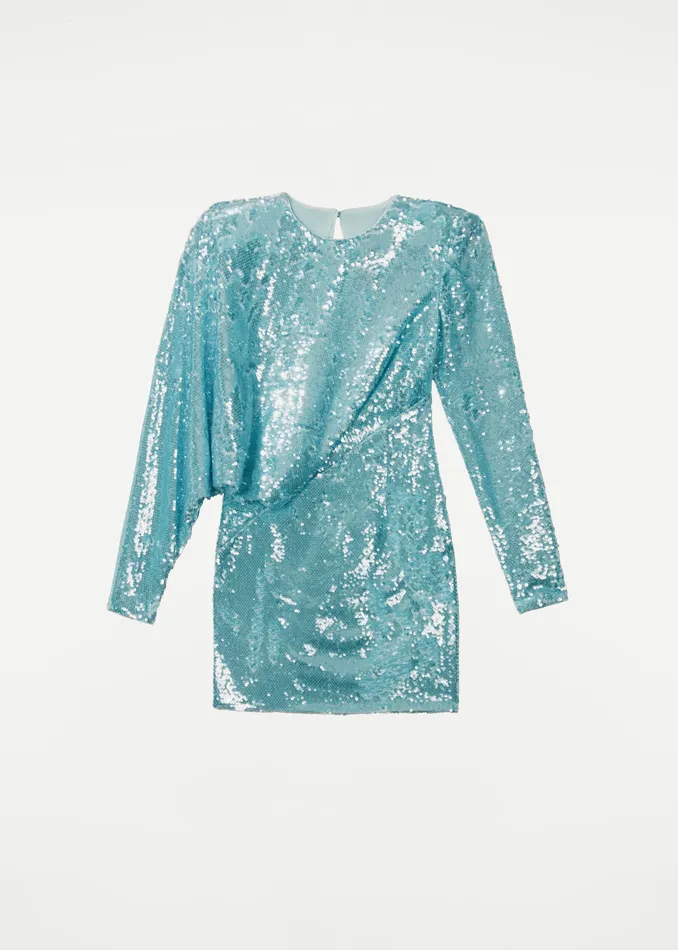 Women Roland Mouret Clothing Long Sleeve Sequin Mini Dress