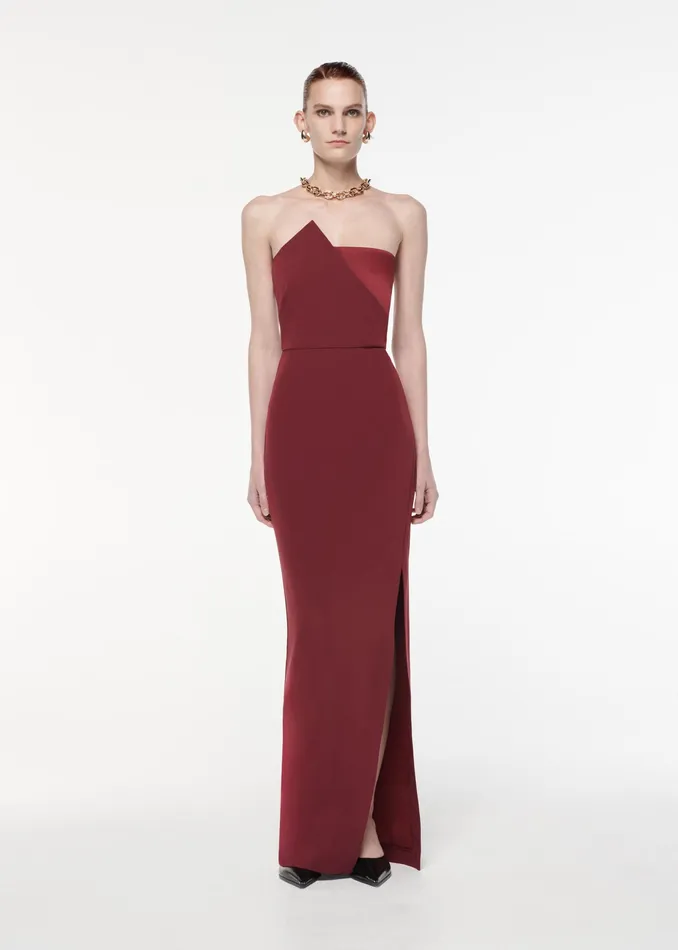 Women Roland Mouret Clothing Strapless Satin Crepe Gown