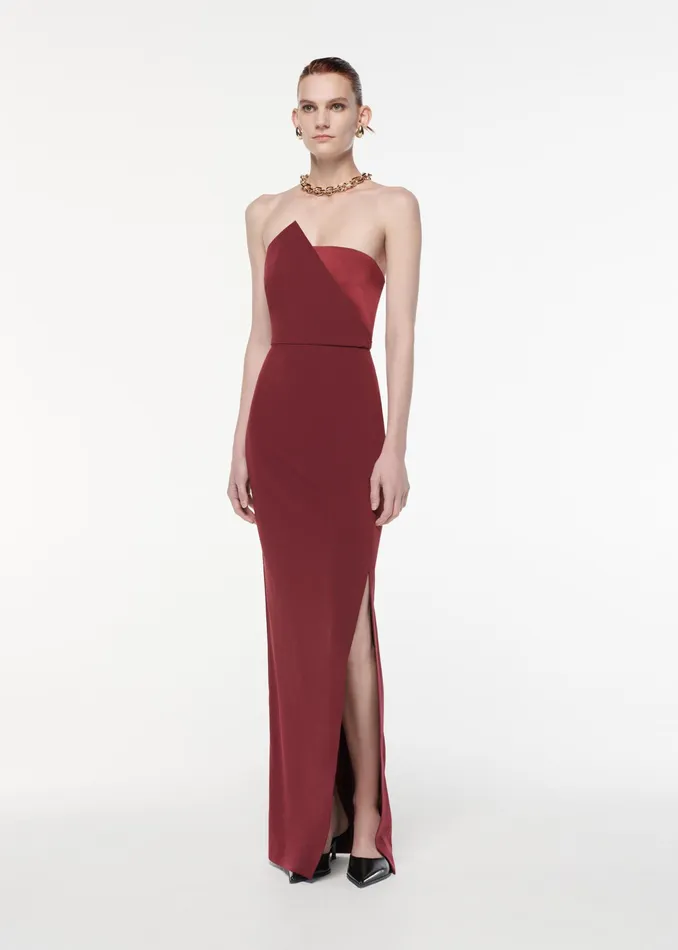 Women Roland Mouret Clothing Strapless Satin Crepe Gown