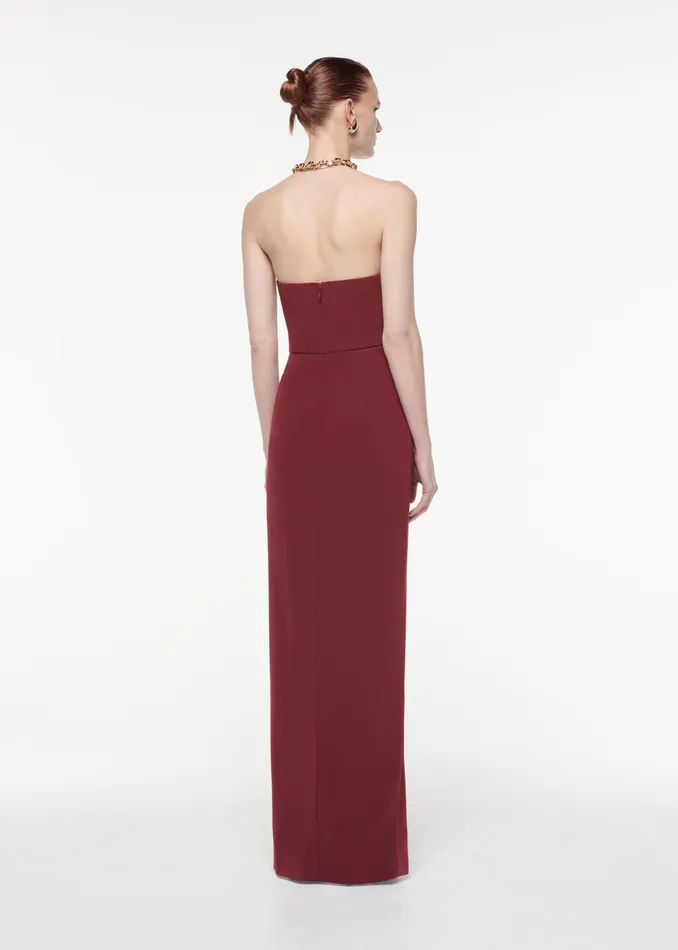 Women Roland Mouret Clothing Strapless Satin Crepe Gown
