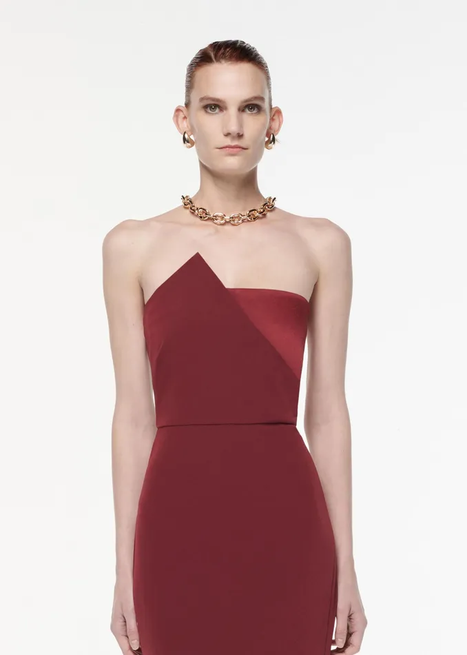 Women Roland Mouret Clothing Strapless Satin Crepe Gown