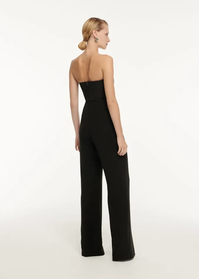 Women Roland Mouret Clothing Strapless Wool Silk Embellished Top