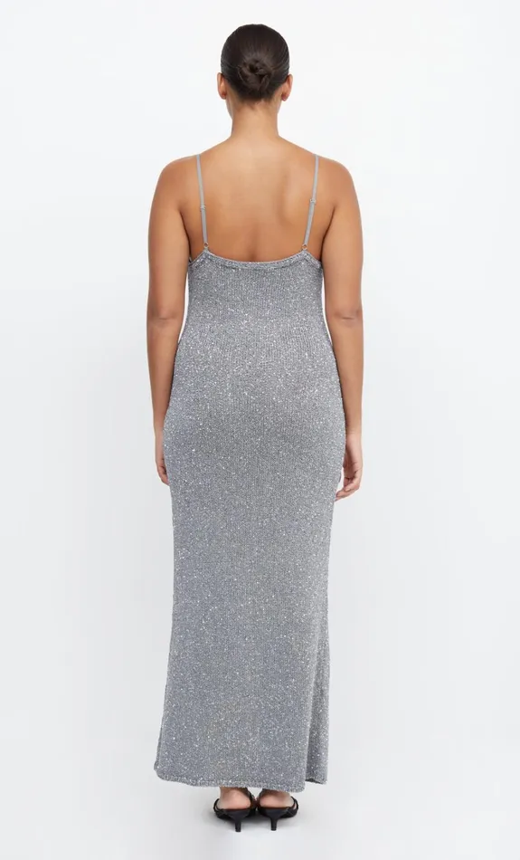 Women SADIE SEQUIN KNIT SLIP DRESS 8211 CHARCOAL Bec Bridge Prom Dresses