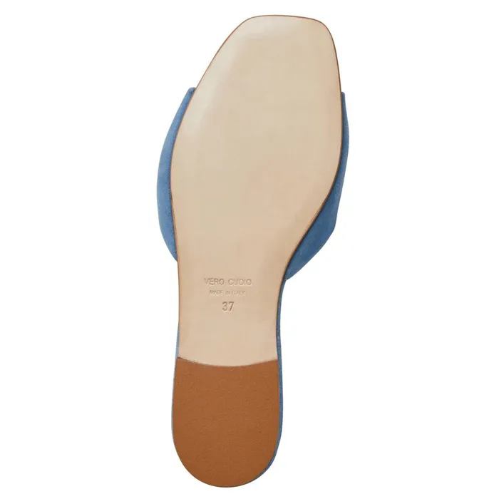 Women Sandals and Slides Bruno Magli FABIA Single Banded Slide LIGHT BLUE SUEDE