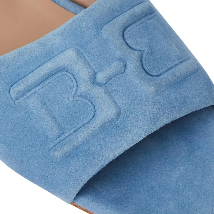 Women Sandals and Slides Bruno Magli FABIA Single Banded Slide LIGHT BLUE SUEDE
