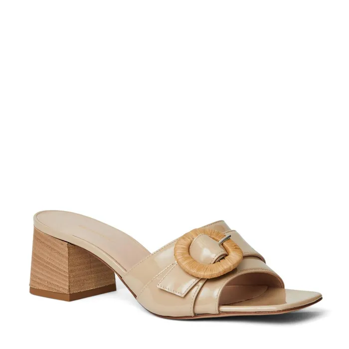 Women Sandals and Slides Bruno Magli PAGE Single Band Sandal BEIGE PATENT