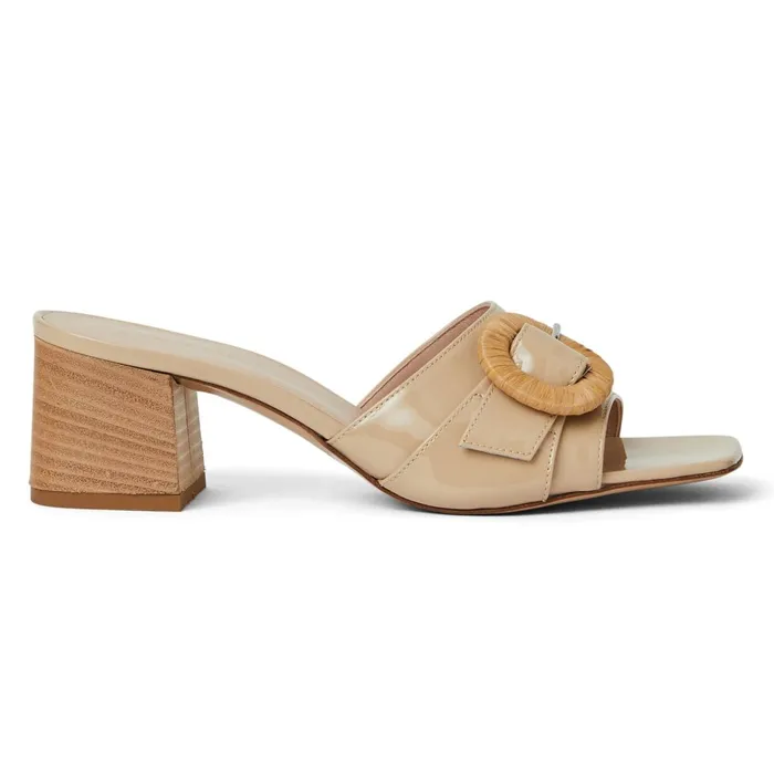 Women Sandals and Slides Bruno Magli PAGE Single Band Sandal BEIGE PATENT