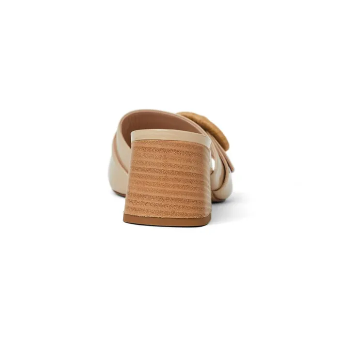 Women Sandals and Slides Bruno Magli PAGE Single Band Sandal BEIGE PATENT
