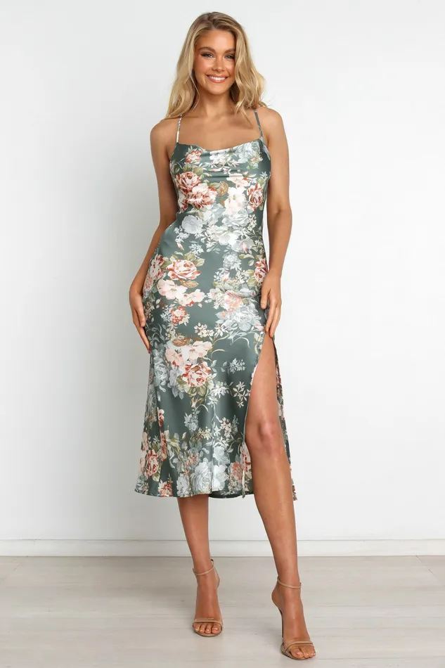 Women Satin Dresses Petal and Pup Marea Dress Green