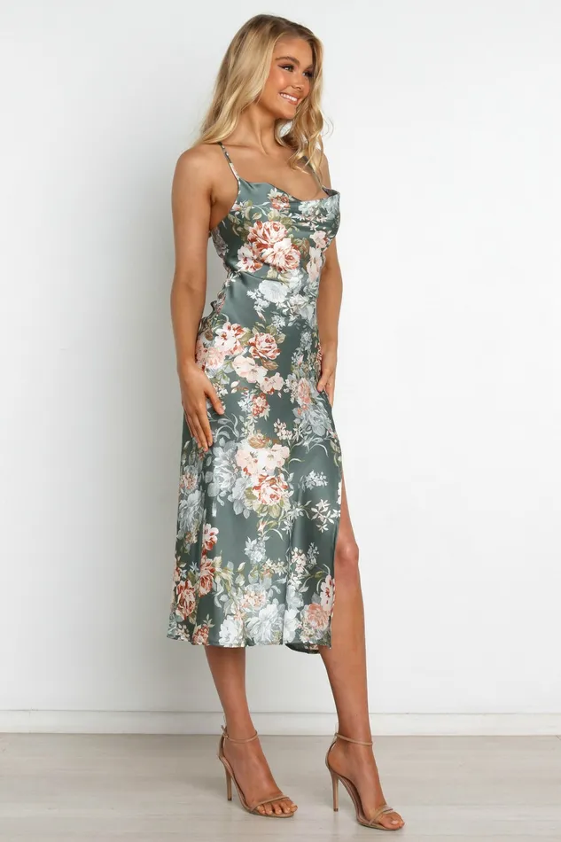 Women Satin Dresses Petal and Pup Marea Dress Green