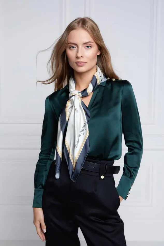 Women Scarves Holland Cooper Nine Horse Silk Scarf Nine Horse