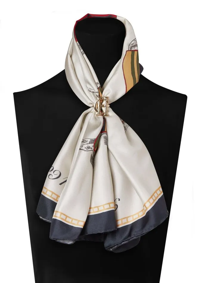 Women Scarves Holland Cooper Nine Horse Silk Scarf Nine Horse