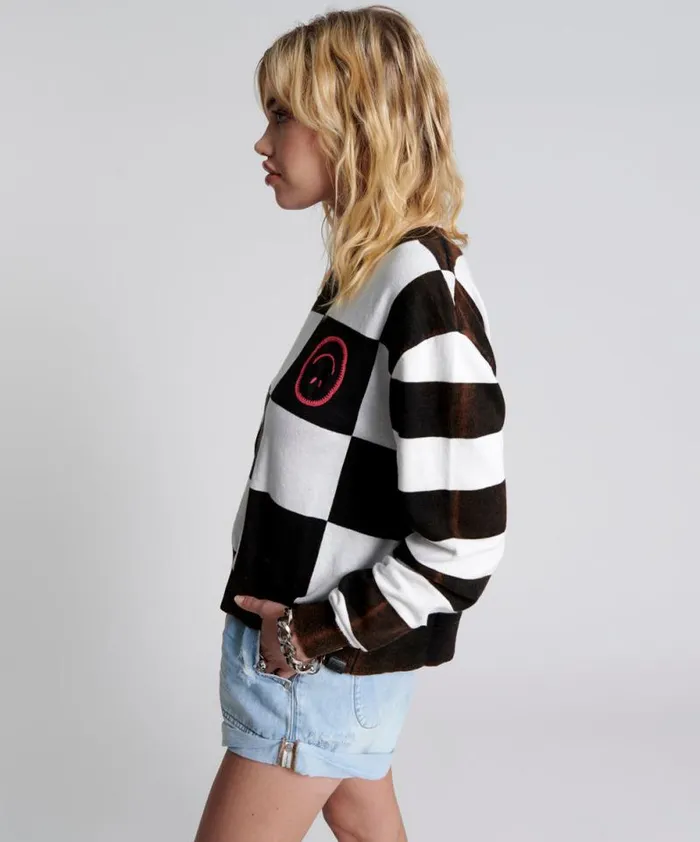 Women SCOREBOARD SMILEY KNIT SWEATER One Teaspoon Knitwear Women SCOREBOARD SMILEY KNIT SWEATER One Teaspoon Knitwear