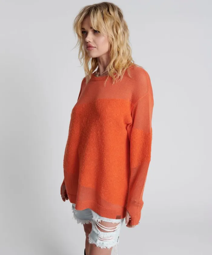 Women SHATTERED CREW KNIT SWEATER ORANGE One Teaspoon Knitwear Women SHATTERED CREW KNIT SWEATER ORANGE One Teaspoon Knitwear