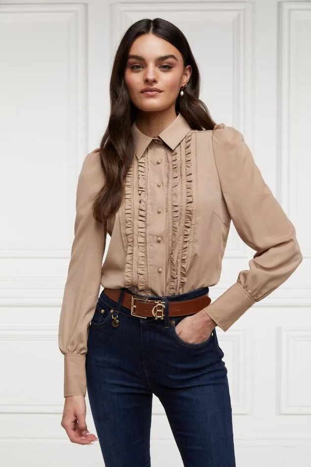 Women Shirts and Blouses Holland Cooper Clarissa Shirt Caramel