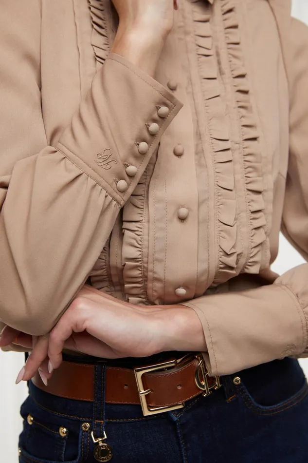 Women Shirts and Blouses Holland Cooper Clarissa Shirt Caramel Women Shirts and Blouses Holland Cooper Clarissa Shirt Caramel