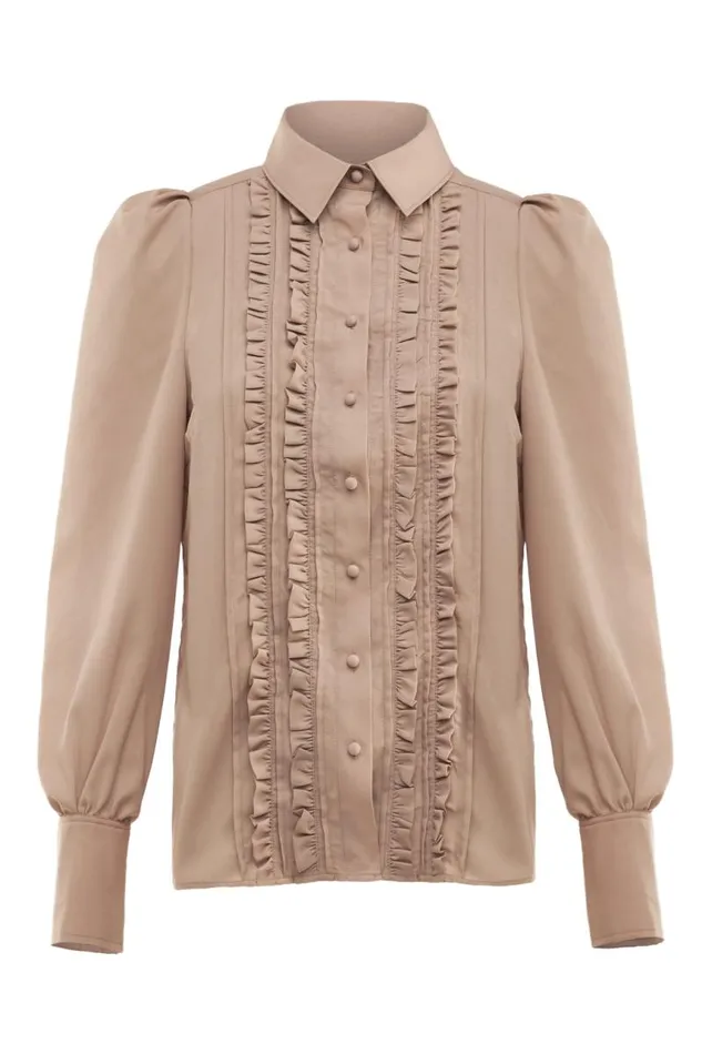 Women Shirts and Blouses Holland Cooper Clarissa Shirt Caramel Women Shirts and Blouses Holland Cooper Clarissa Shirt Caramel