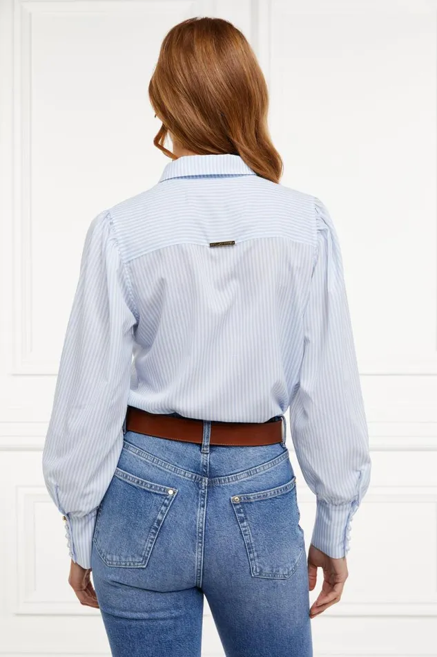 Women Shirts and Blouses Holland Cooper Isla Shirt Sky Stripe Women Shirts and Blouses Holland Cooper Isla Shirt Sky Stripe