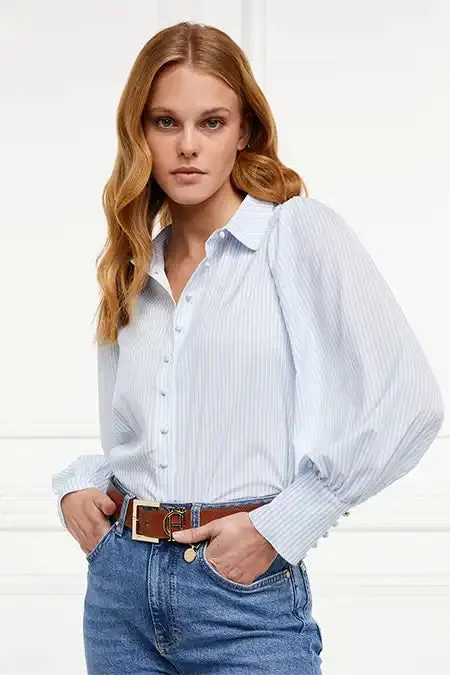 Women Shirts and Blouses Holland Cooper Isla Shirt Sky Stripe Women Shirts and Blouses Holland Cooper Isla Shirt Sky Stripe