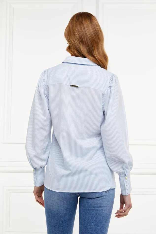 Women Shirts and Blouses Holland Cooper Isla Shirt Sky Stripe Women Shirts and Blouses Holland Cooper Isla Shirt Sky Stripe