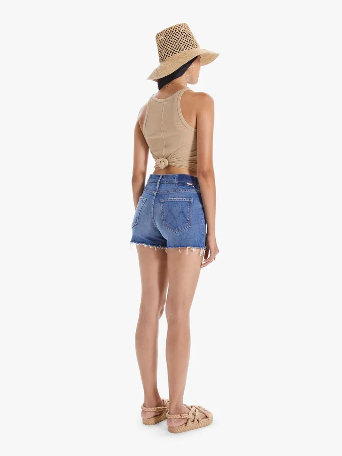 Women Shorts Mother Denim The Dutchie Short Fray Medium Blue