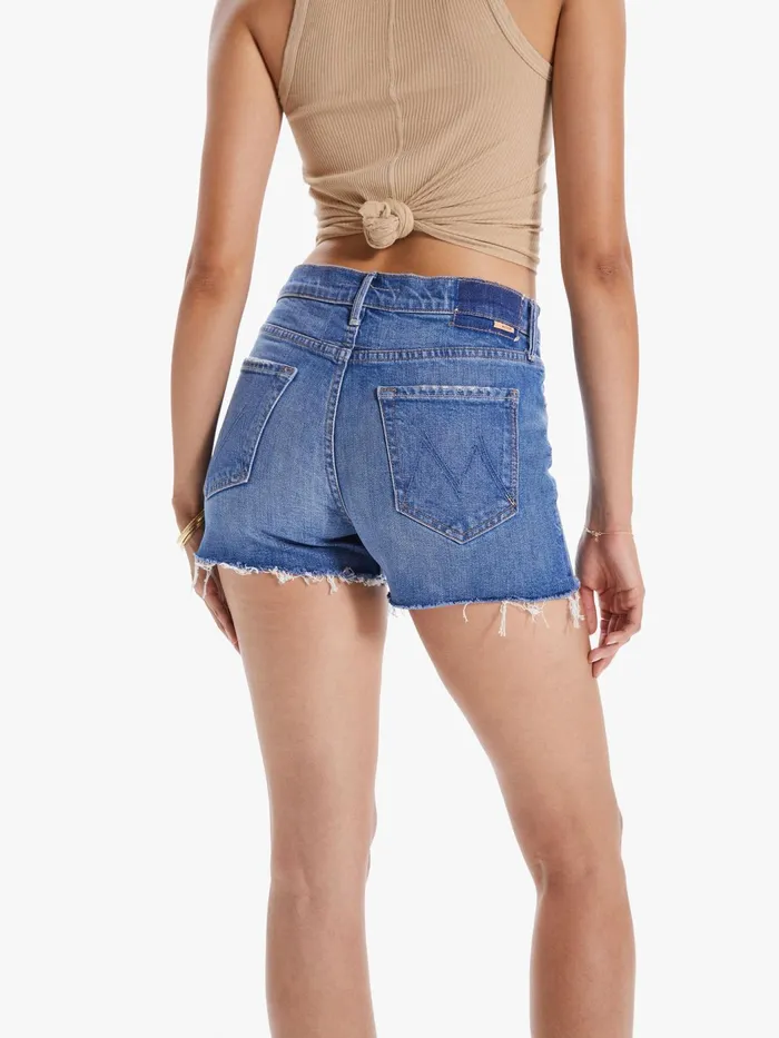 Women Shorts Mother Denim The Dutchie Short Fray Medium Blue