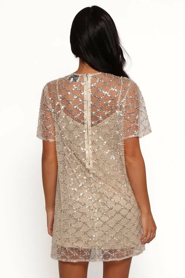Women Silvie Mini Dress Light Taupe Winter Dresses Petal and Pup