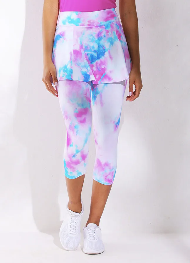 Women Skirted Capri Hipster Dona Jo Skirted Leggings and Capris