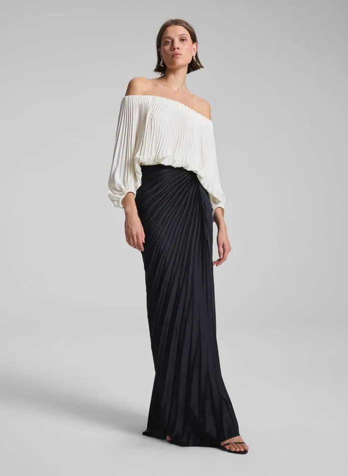 Women Skirts ALC Bianca Pleated Maxi Skirt Black