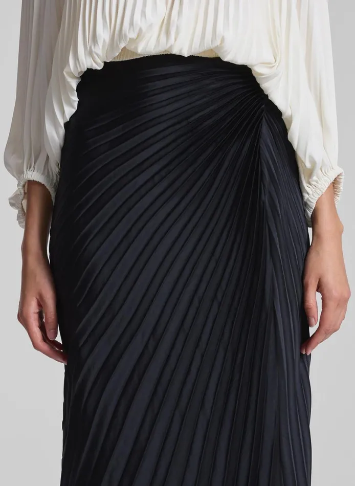 Women Skirts ALC Bianca Pleated Maxi Skirt Black
