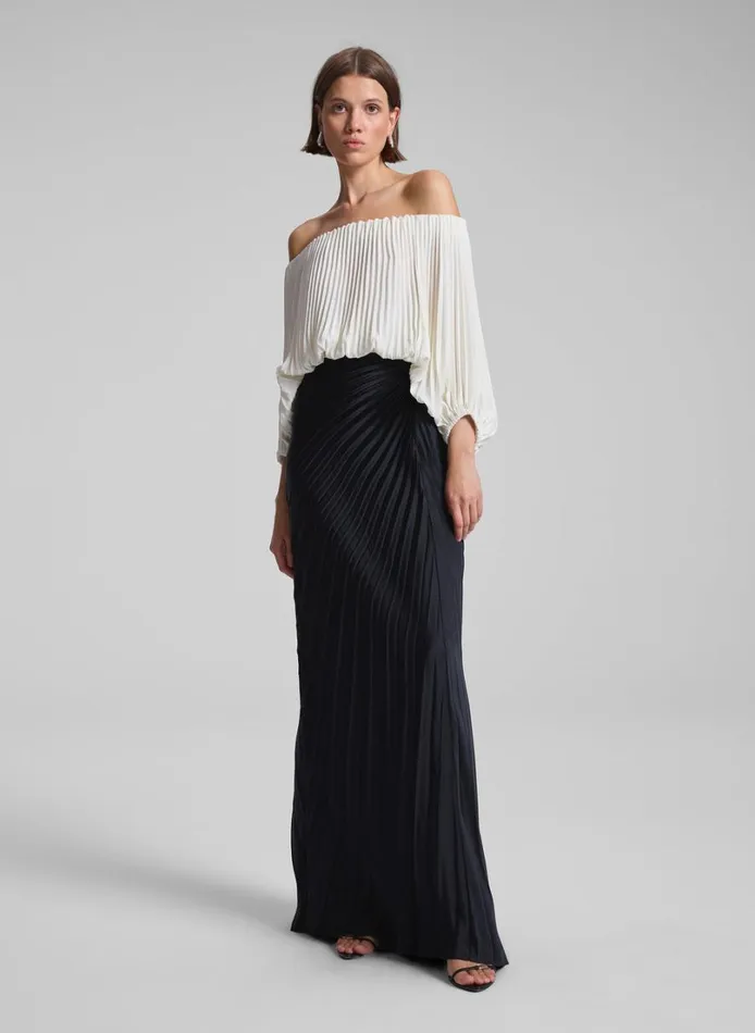 Women Skirts ALC Bianca Pleated Maxi Skirt Black