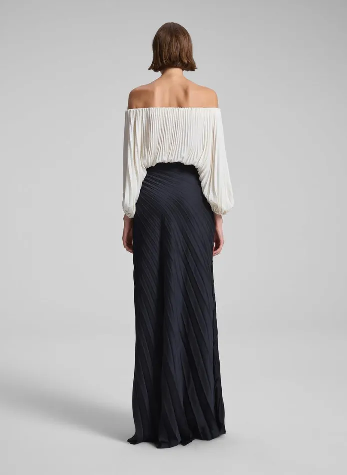 Women Skirts ALC Bianca Pleated Maxi Skirt Black