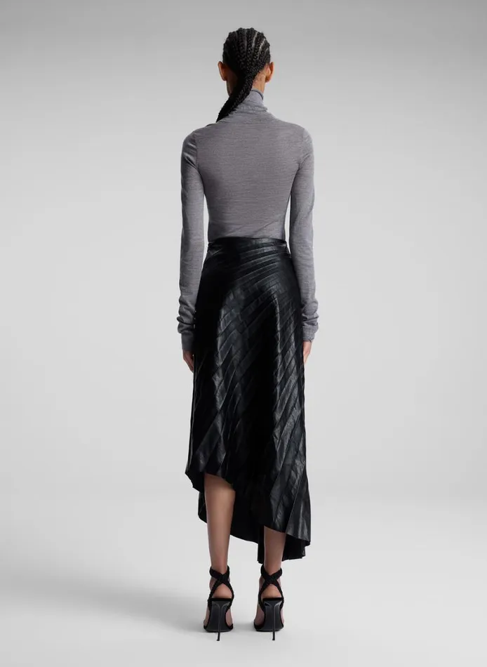 Women Skirts ALC Tracy Textured Vegan Leather Skirt Black