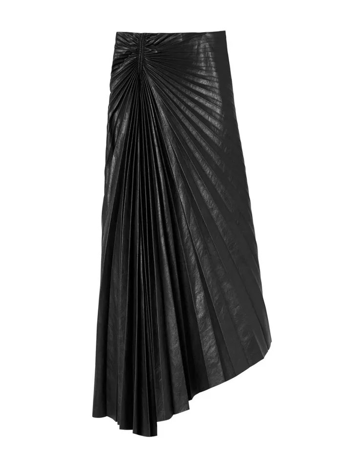 Women Skirts ALC Tracy Textured Vegan Leather Skirt Black