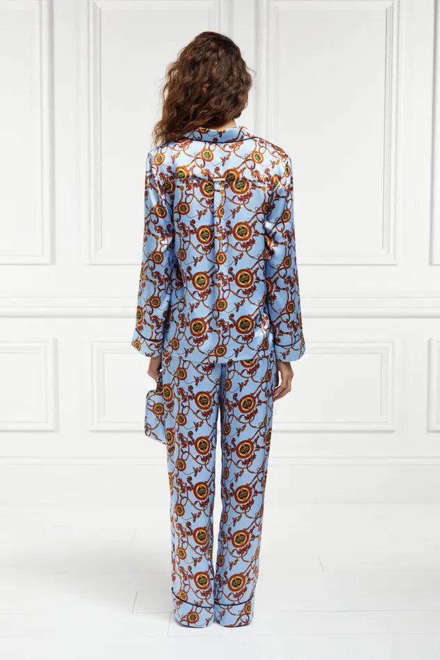 Women Sleepwear Holland Cooper Silk Pyjama Trouser Sky Blue